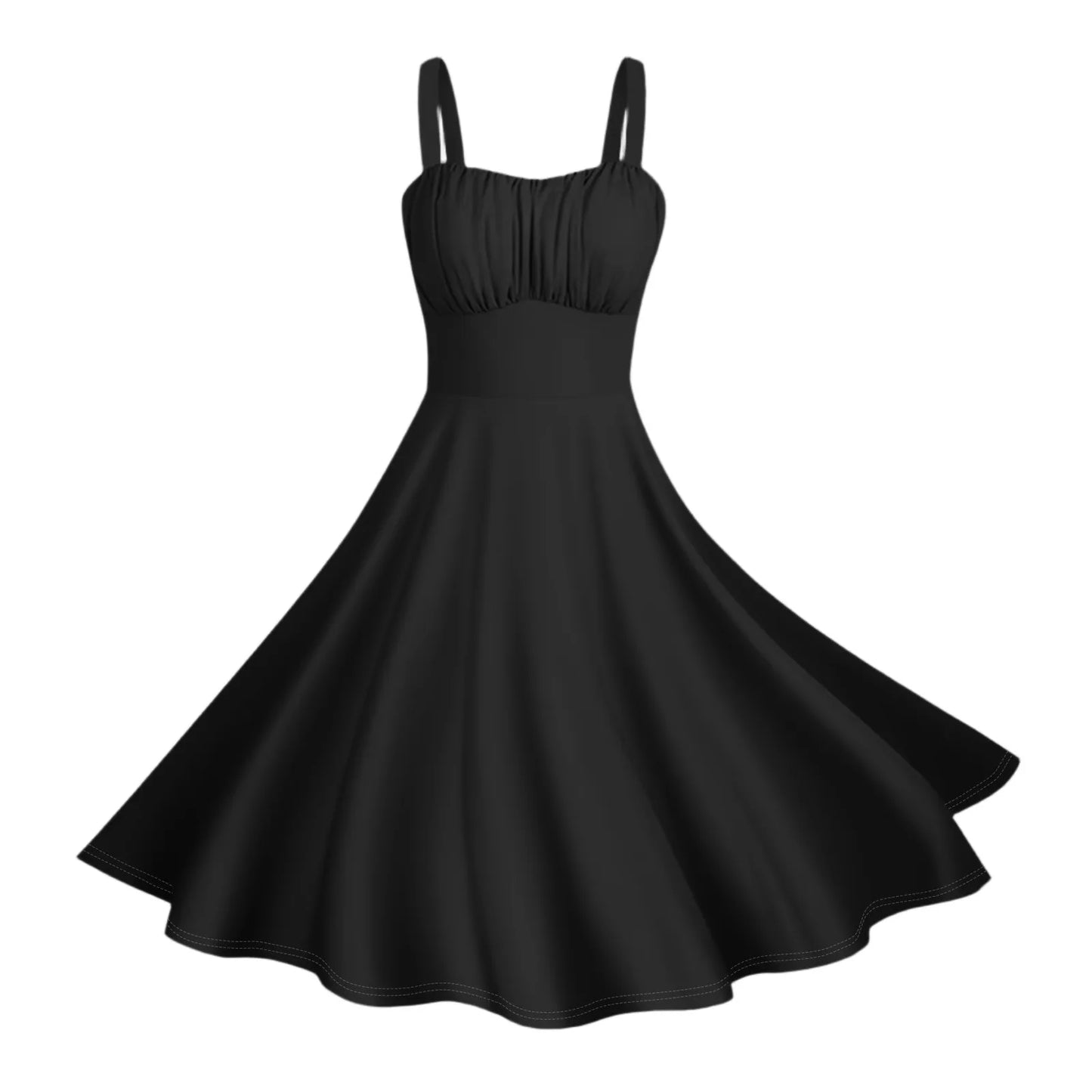 New Women'S Vintage Sleeveless Pleated Patchwork Cute A-Line Hem Solid Dresses Vestidos Mujer Veranoa 2025 Women Clothing