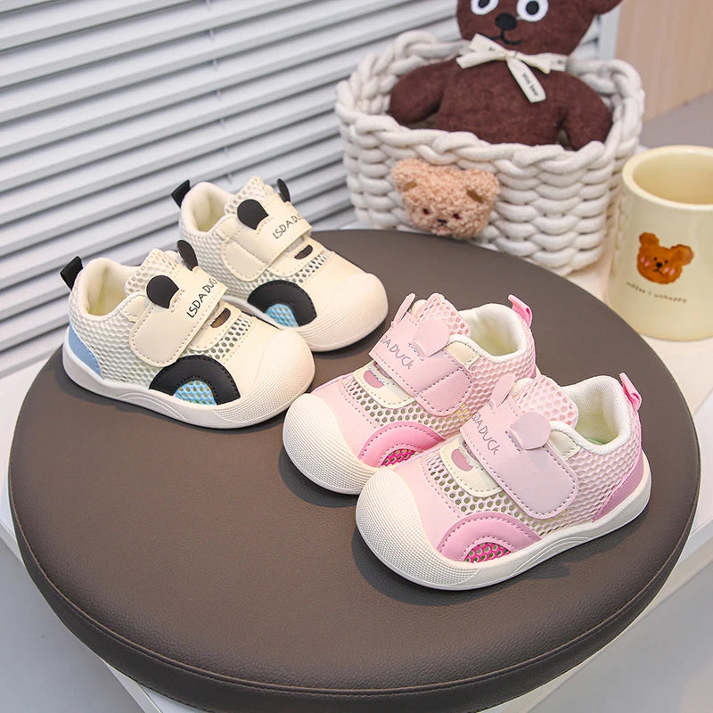 Baby Walking Shoes Cute Soft Sole Toddler Casual Shoes Toes Capped Non-slip 2025 New Fashion Boys Girls Flat Shoes Breathable