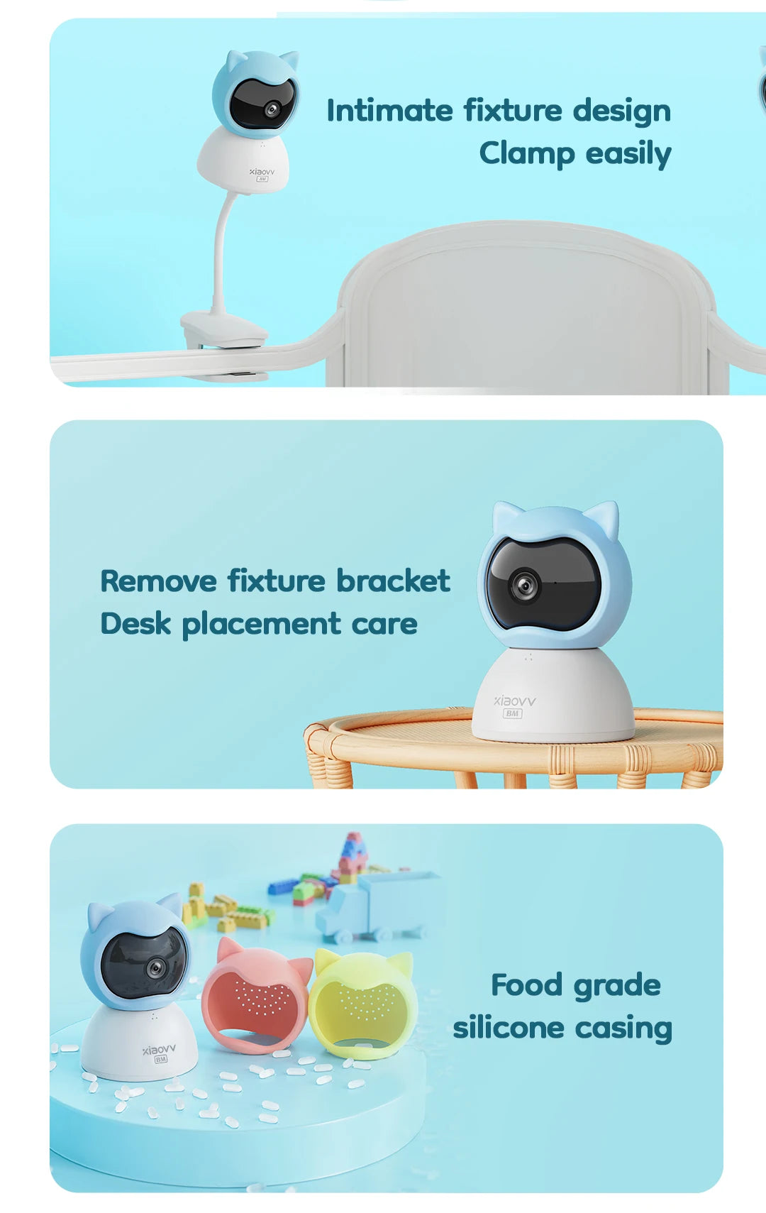 XIAOVV Baby Monitor 4MP WiFi indoor Cry detection Two-Way Audio Motion Detection Night Vision Baby Camera for Home Security Q2BM