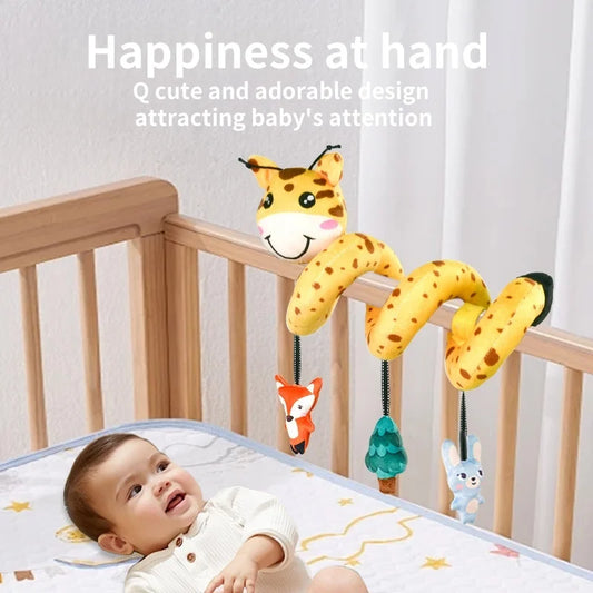 Giraffe Cartoon Bed Wrap Soothing Gripping Car Hanging Cart Black and White Vision Stimulating Baby Puzzle Toy Gift