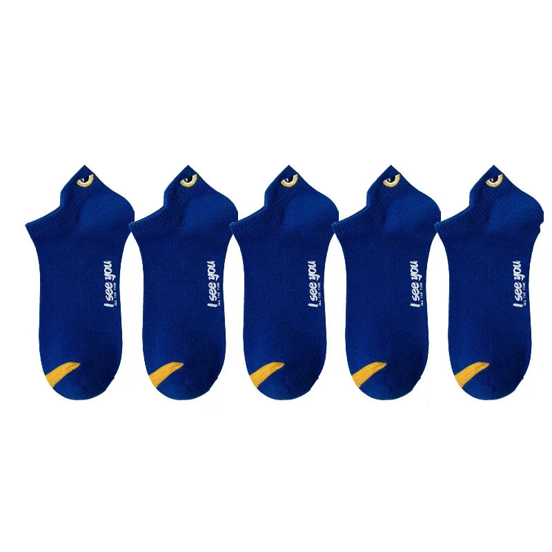 5/10 Pairs Man Short Socks Ankle Boat Socks Breathable Casual Athletic Socks Women Summer Thin Low-Cut Male Socks