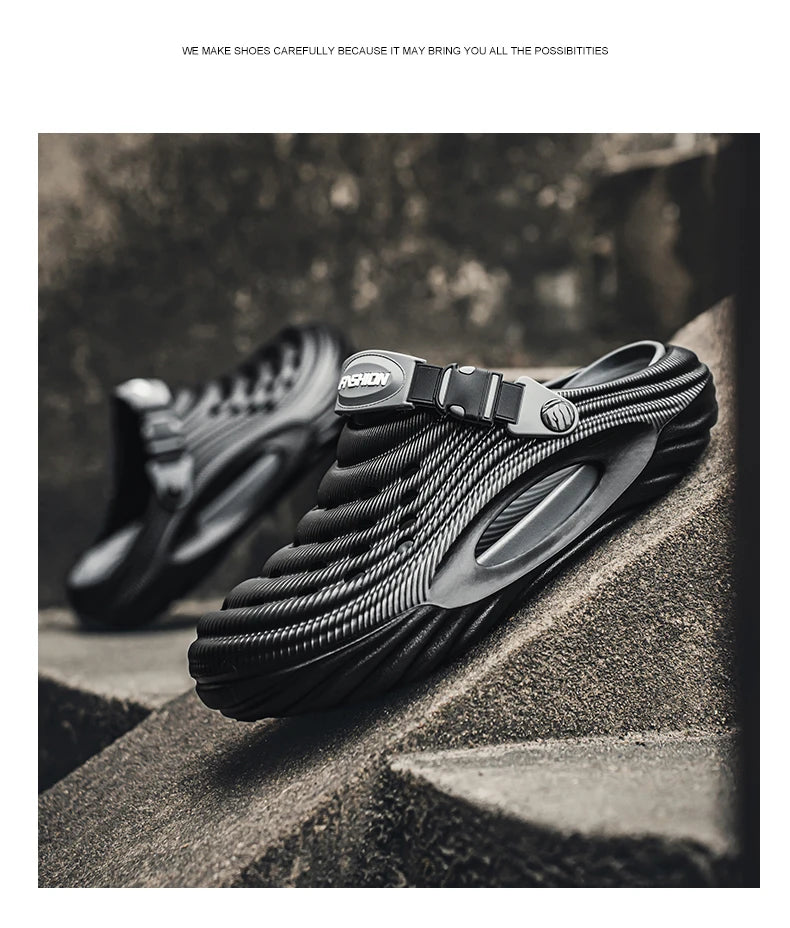 2025 Unisex Summer Slippers Men Clogs Platform Women Beach Sandals Outdoor Casual Non-slip Footwear Men Sandals