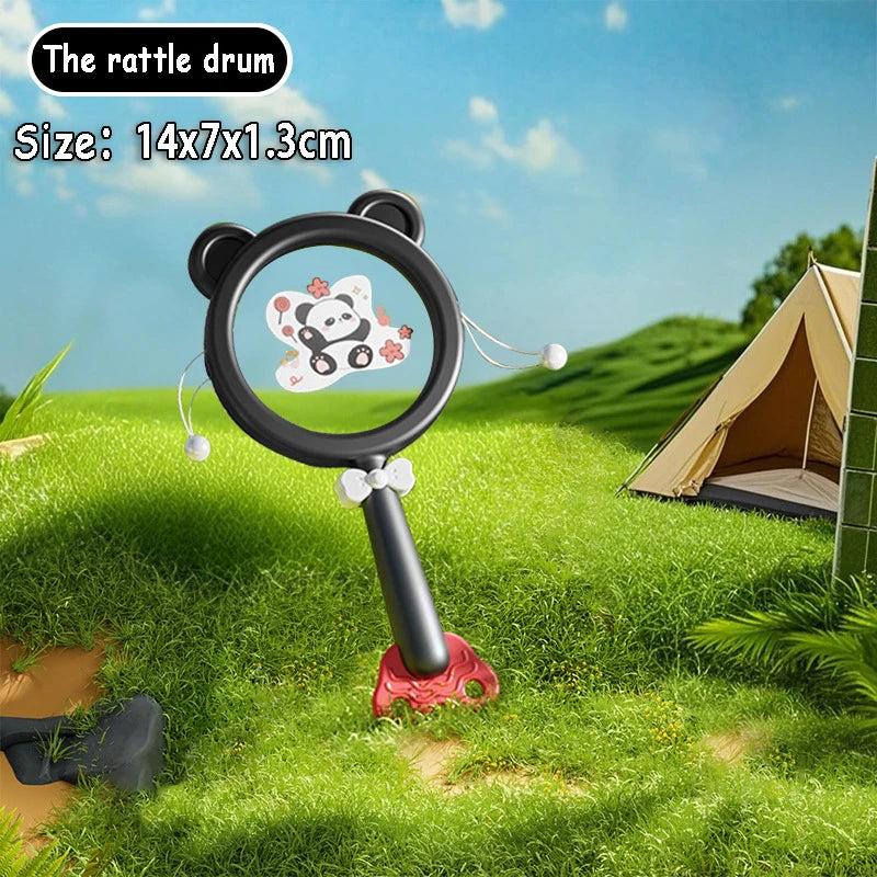 Baby Music Instruments Toy Montessori Rattle Ball Sand Hammer Black White Visual Stimulation Sensory Instrument Educational Toy