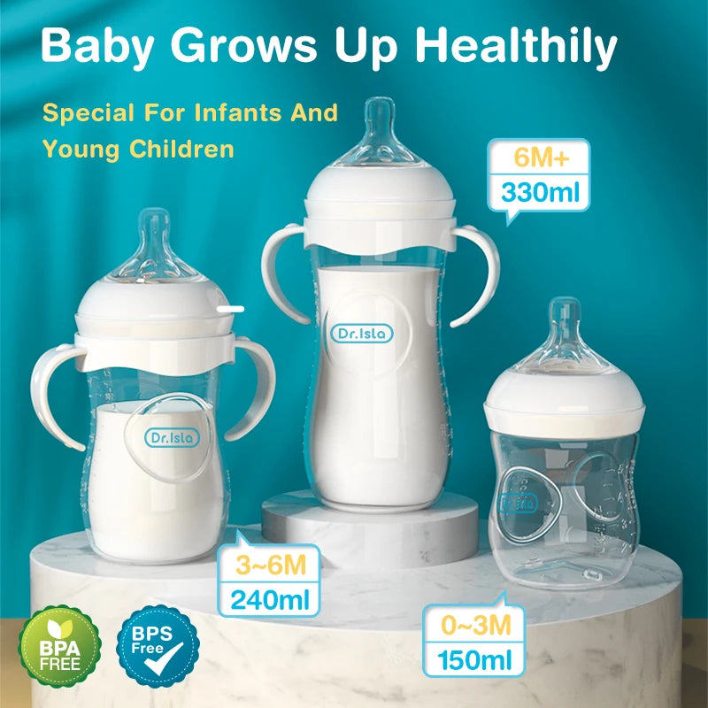 Baby Bottle Newborn Baby Bottle with Handle Milk Bottle Feeding Baby Bottles Newborn Feeding Cup BPA-Free 150/240/330ML
