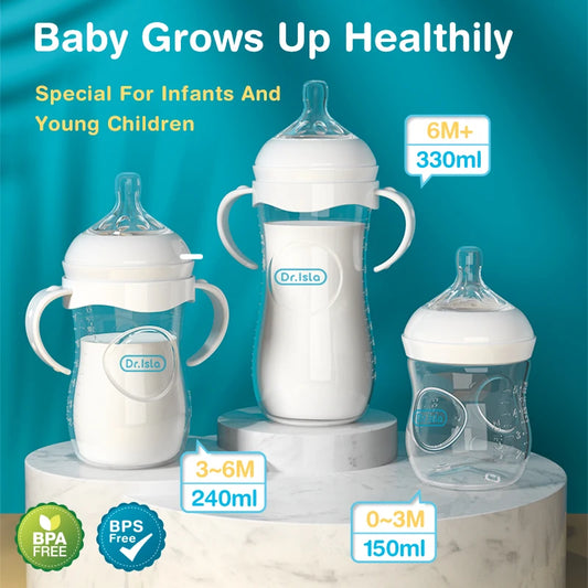 Baby Bottle Newborn Baby Bottle with Handle Milk Bottle Feeding Baby Bottles Newborn Feeding Cup BPA-Free 150/240/330ML