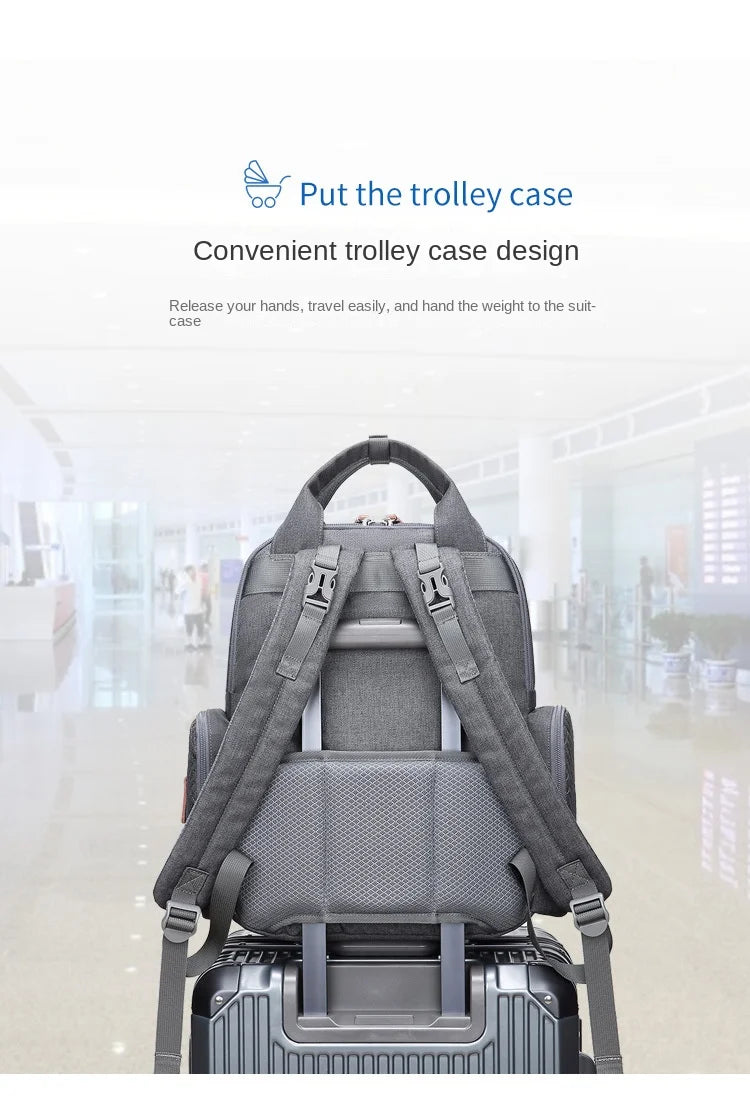 Mommy Diaper Bags Backpack Mummy Large Capacity Travel Nappy Bags Multi-function Maternity Bags with Changing Mat