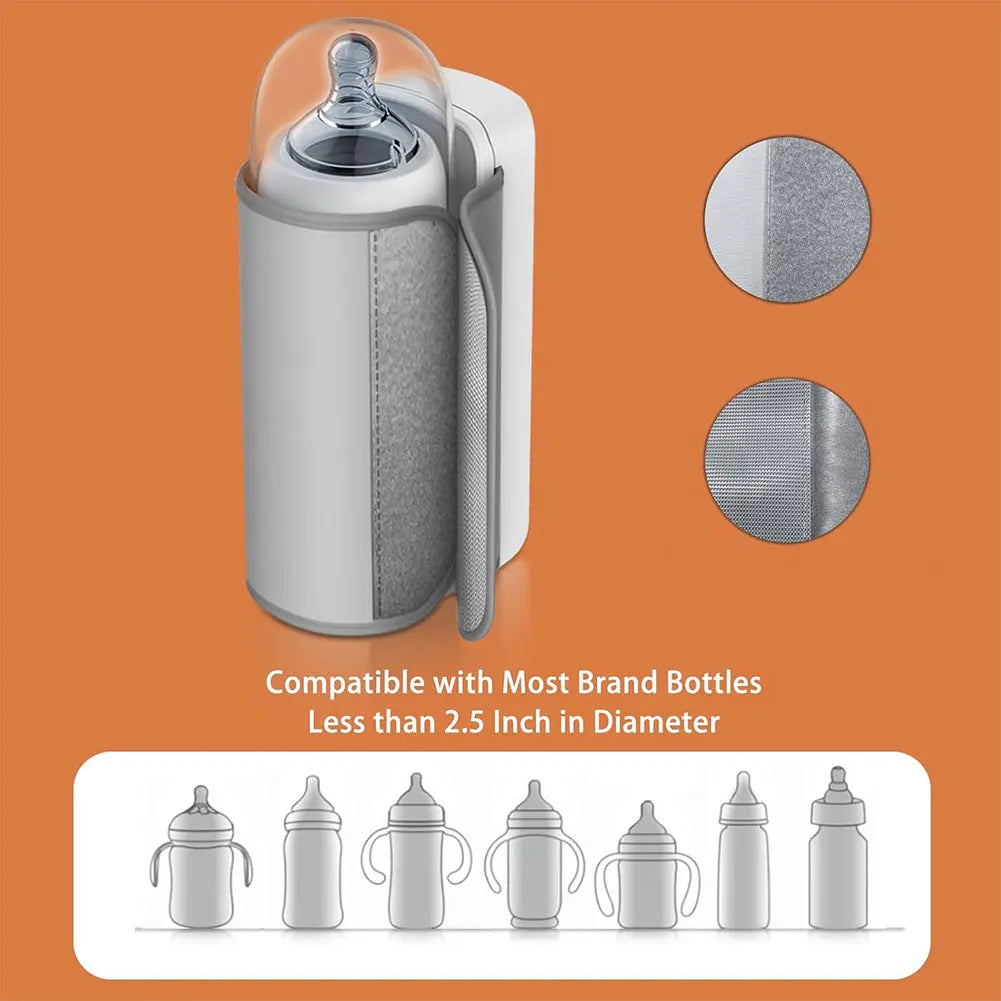Portable Bottle Warmer with Temperature Control Cordless Milk Warmer Baby Bottle Warmer for Traveling Camping Home