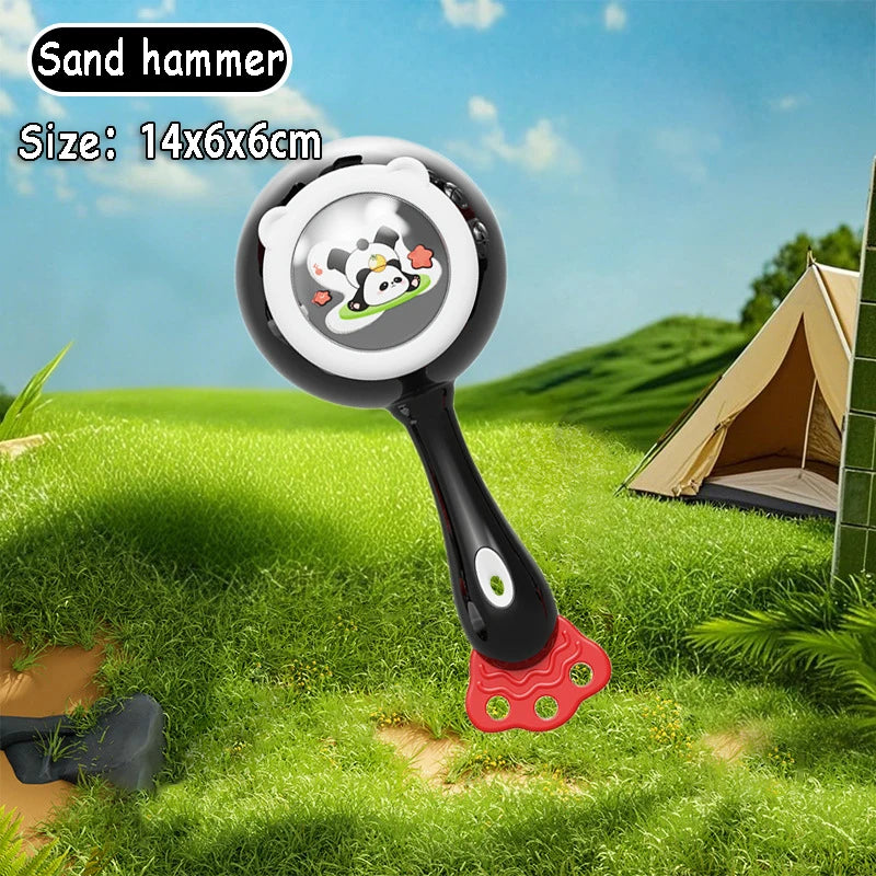 Baby Music Instruments Toy Montessori Rattle Ball Sand Hammer Black White Visual Stimulation Sensory Instrument Educational Toy