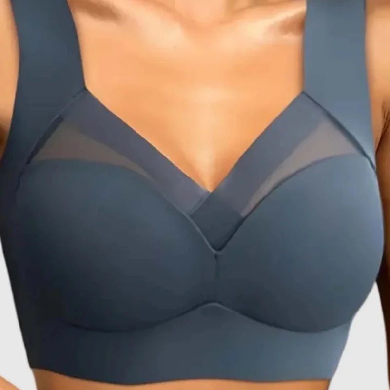 6 pieces of women's plus size wireless sports bra, high elasticity and slim shaping cup - no steel rim, side breast coverage, ga