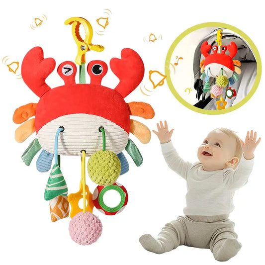 Silicone Crab Pull String Baby Teething Toy, Enhances Color Recognition, Hand-Eye Coordination, and Motor Skill, Birthday Gift