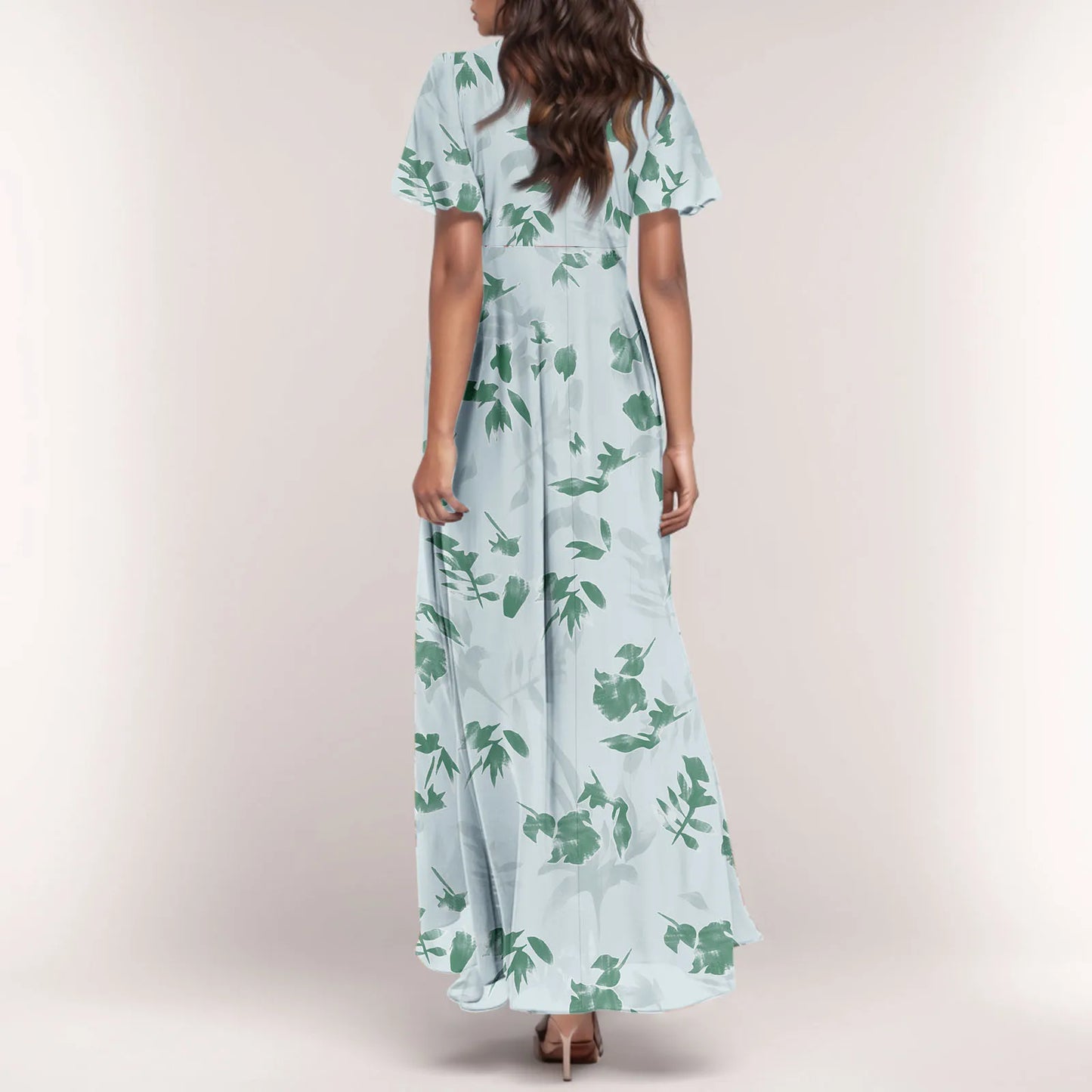 2025 Summer Dresses For Women Casual Short Sleeve Maxi Dresses Cute Floral Maxi Dress Evening Party Wedding Guest Dresses