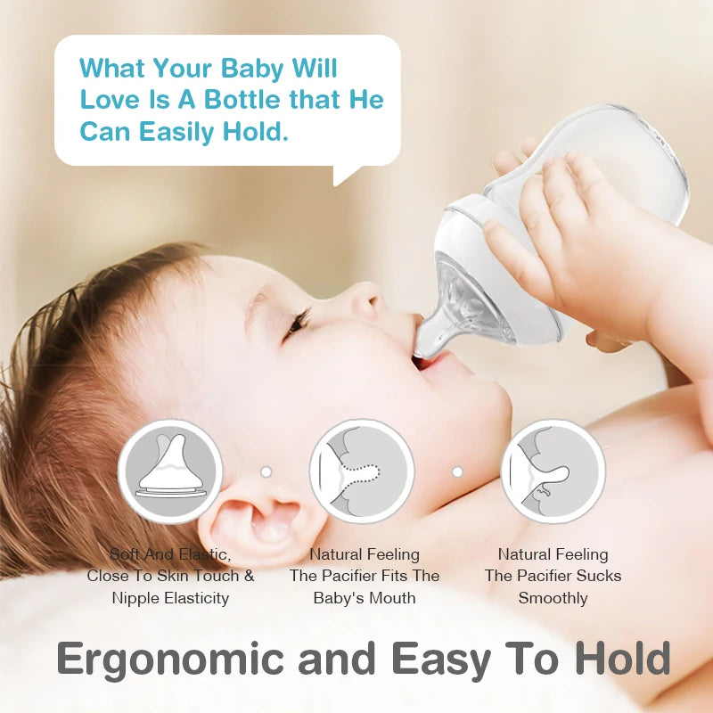 Baby Bottle Newborn Baby Bottle with Handle Milk Bottle Feeding Baby Bottles Newborn Feeding Cup BPA-Free 150/240/330ML