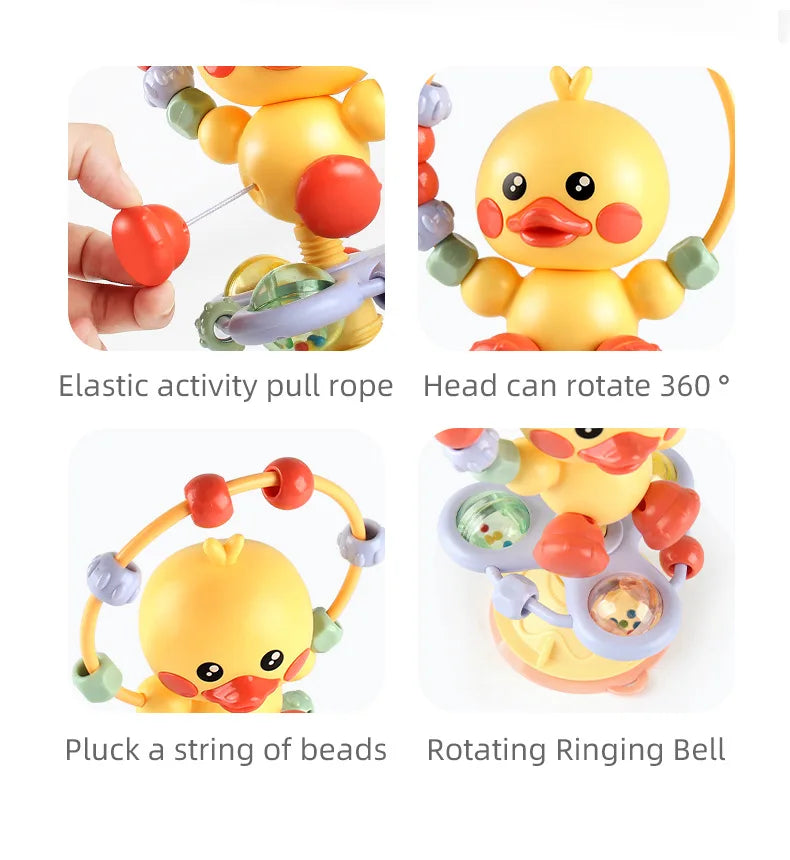Cartoon Baby soothing ringing toy with fun sound effects nursery rhyme baby dining table suction cup puzzle early education toy