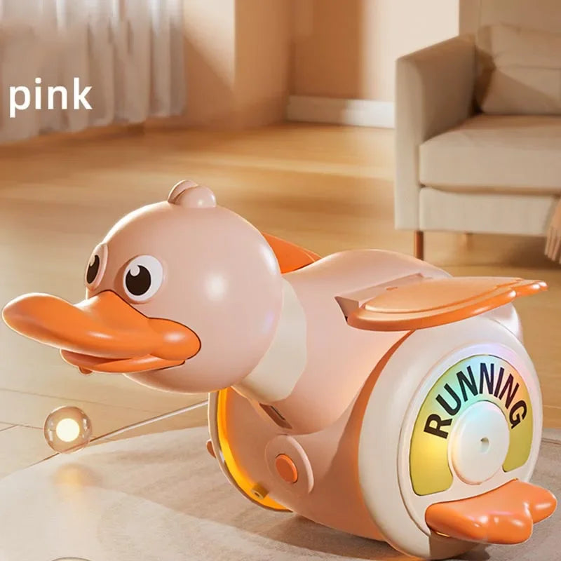 Infant Rotating Duck Baby Toy Sensory Crawling Dancing Running Tummy Time Learning Walking Gift for Boys & Girls