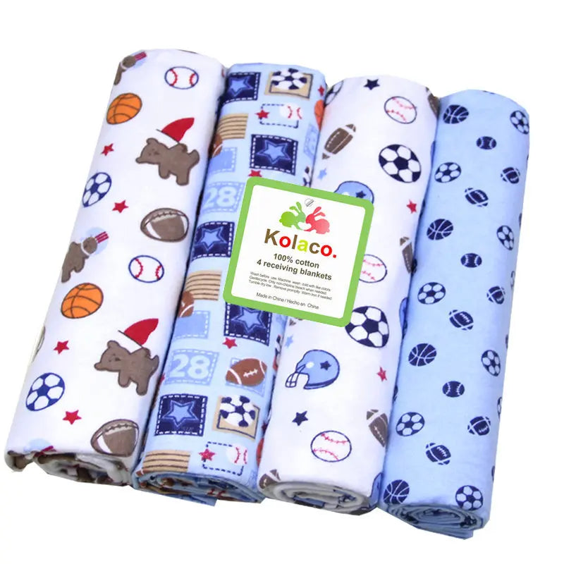 4Pcs/Lot 100% Cotton Muslin Flannel Baby Swaddles Soft Newborns Blankets Baby Blankets Newborn Muslin Diapers Baby Swaddle Wrap