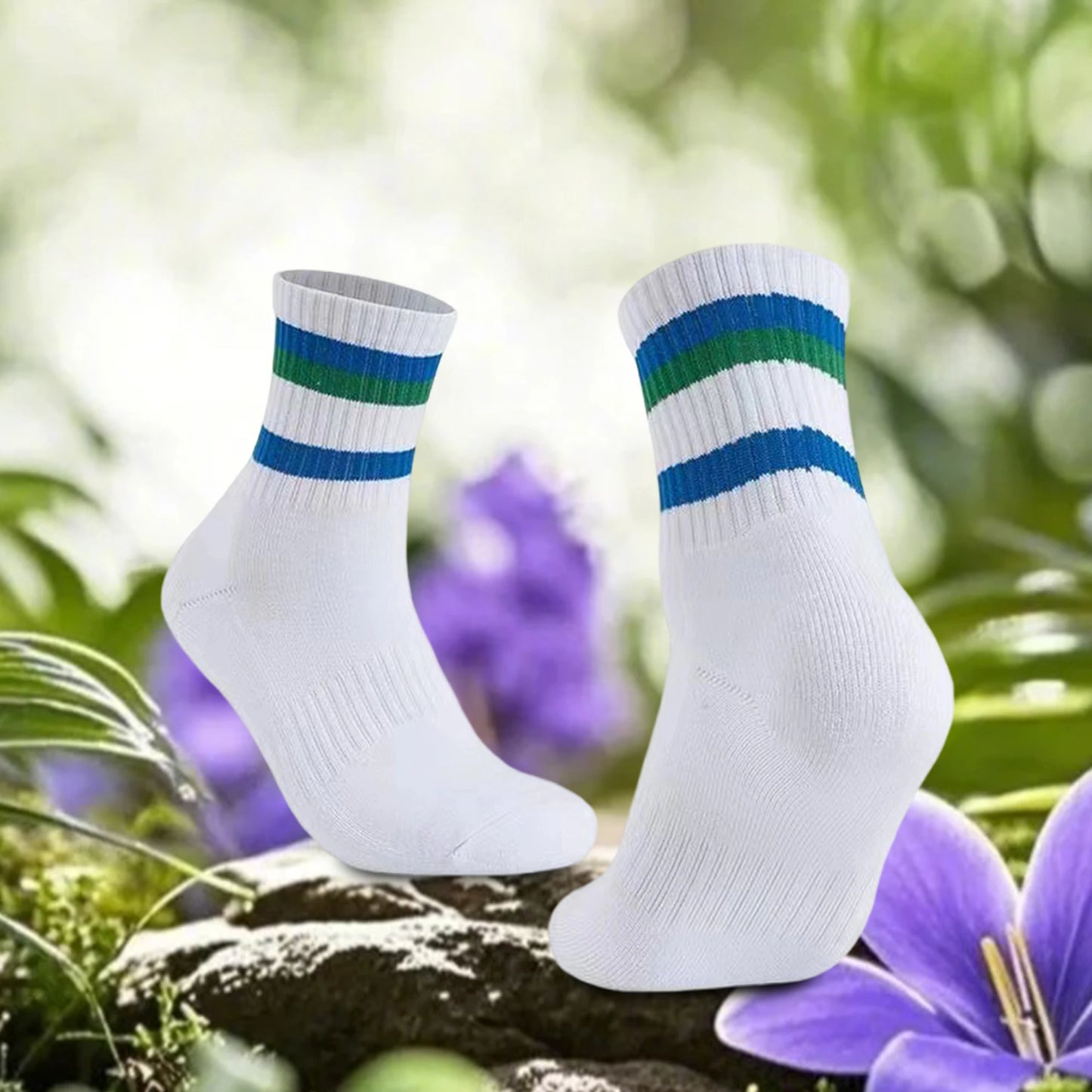 Colorful Compression Socks for Men Women Breathable Moisture-Wicking Athletic Socks with Rainbow Stripes Outdoor Sports Ankle