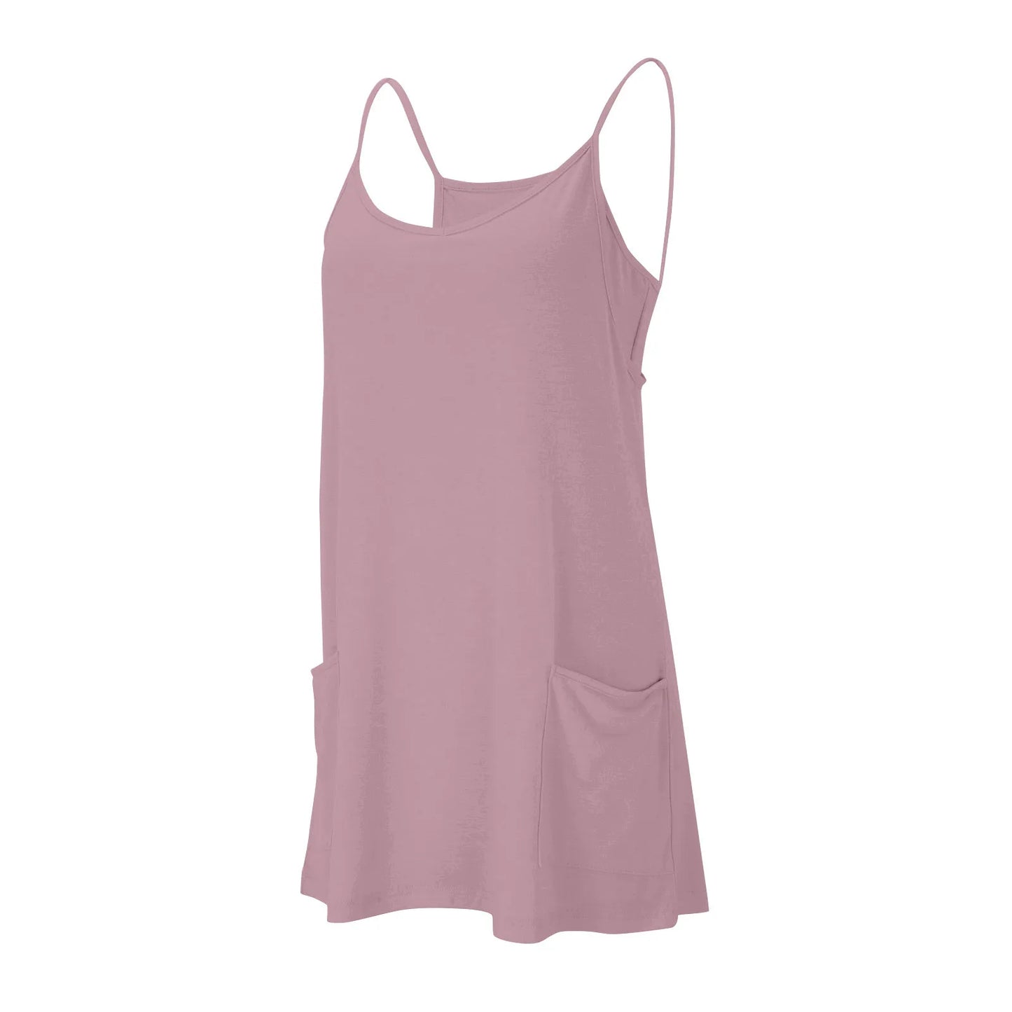Sport Mini Dress For Women Summer Sleeveless Dress Casual Short Sundress Female Workout Tennis Athletic Onesie With Pockets