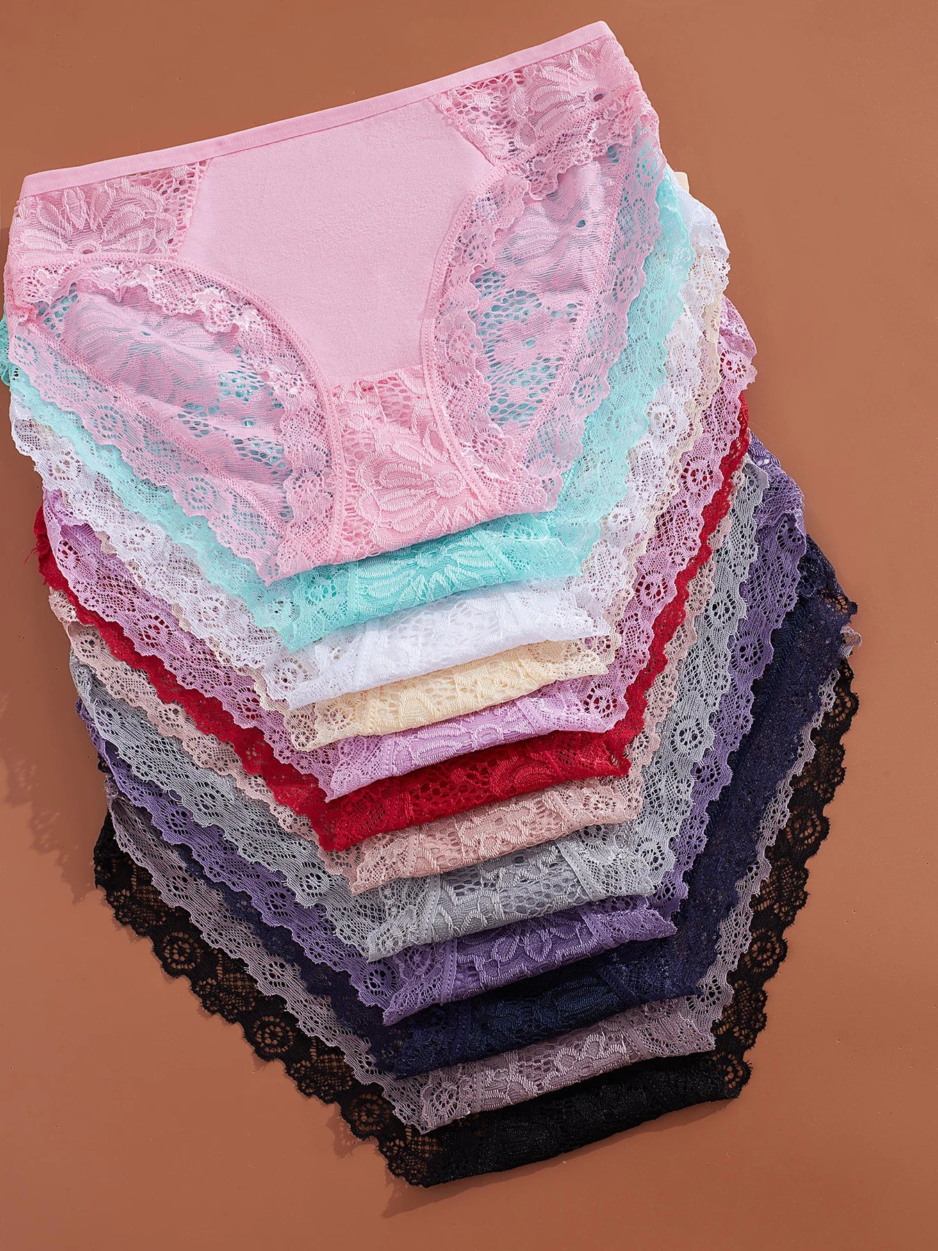 12-piece set, sexy women's underwear, smooth invisible underwear, women's lace bikini, light and playful low-waist women's under