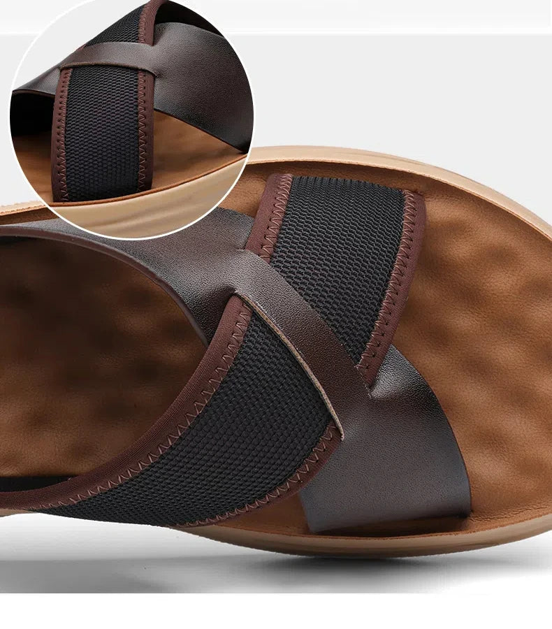 Summer New Designer Slippers for Men Solid Color Fashion Casual Anti-slip Wear-resistant Beach Shoes Male Outwear Flip Flop Man