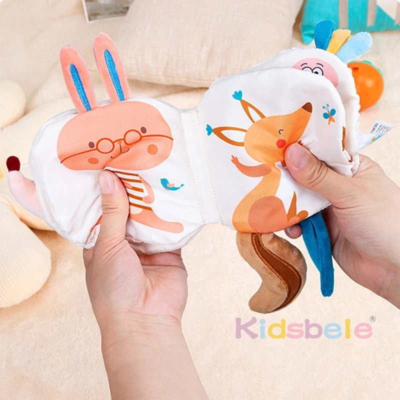 Cloth Belted Hanging Toy With Feather Animal Cloth Book Early Education Toy Montessori Educational Toy