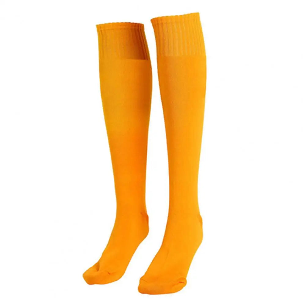 1 Pair Football Sports Socks Long Knee polyseter Solid Color Legging Football Stockings Soccer Baseball Ankle Socks
