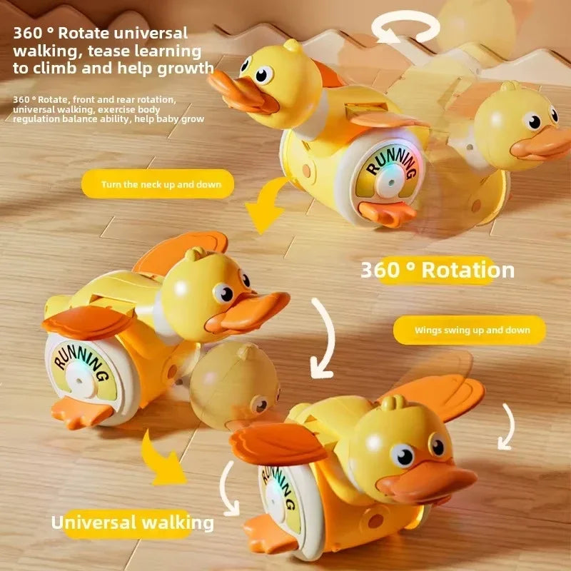 Infant Rotating Duck Baby Toy Sensory Crawling Dancing Running Tummy Time Learning Walking Gift for Boys & Girls
