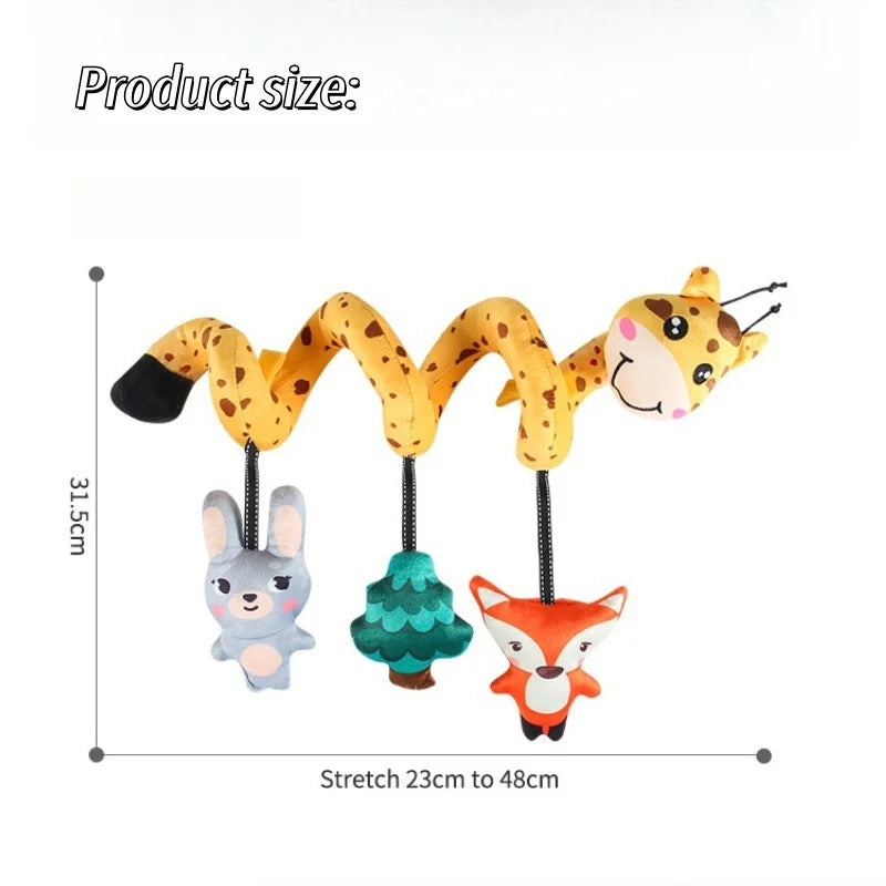 Giraffe Cartoon Bed Wrap Soothing Gripping Car Hanging Cart Black and White Vision Stimulating Baby Puzzle Toy Gift