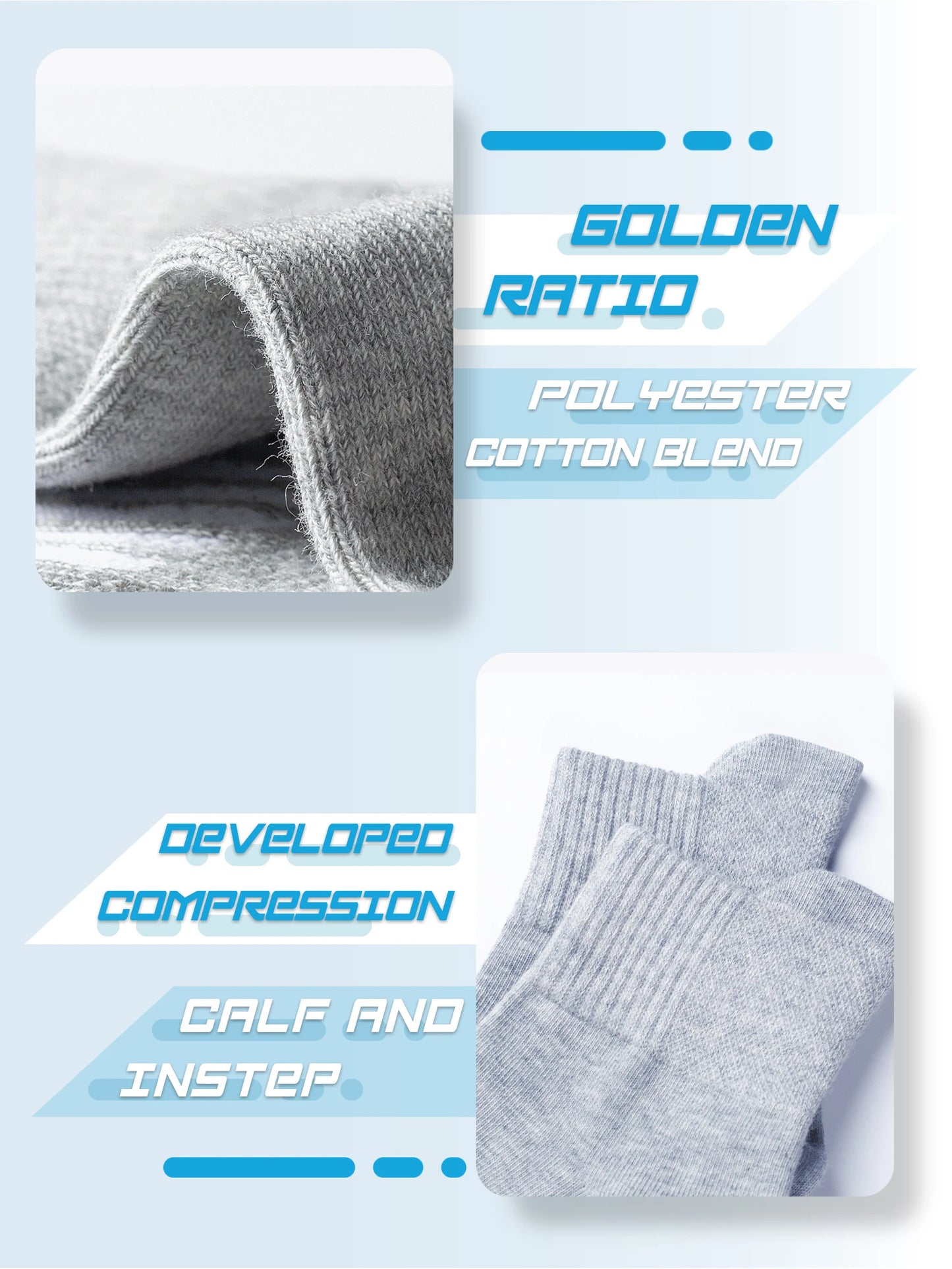 5 pairs of ankle sports socks, with functions such as odor prevention and ankle protection