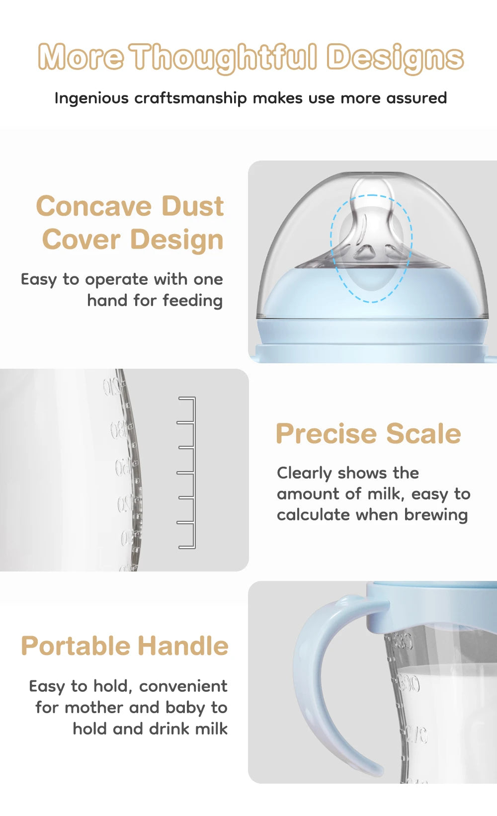 150/240/330ML Baby PP Bottle Newborn Baby Bottle with Handle Milk BottleFeeding  Baby Bottles Newborn Feeding Supplies BPA-Free