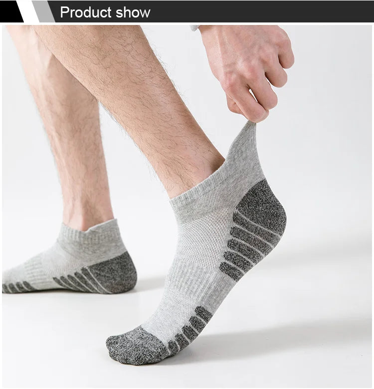 5 pairs of men's socks, cotton socks, anti odor and sweat absorbing sports socks
