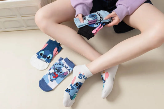 5pairs/set Disney Mickey Mouse Short Woman Socks Anime Donald Sweat Summer Cotton Girl Women's Boat Socks Ankle Low Female Sock