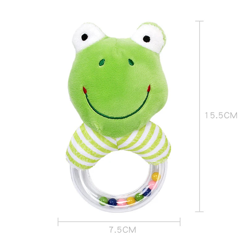 Cute Baby Rattle Toys Elephant Plush Infant Cartoon Bed Toys for Newborn 0-24 Months Educational Toy Bear Hand Ring Bell Teether