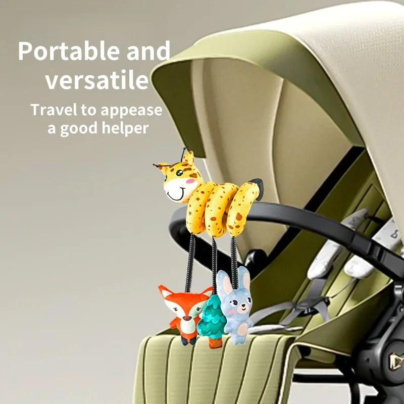 Giraffe Cartoon Bed Wrap Soothing Gripping Car Hanging Cart Black and White Vision Stimulating Baby Puzzle Toy Gift