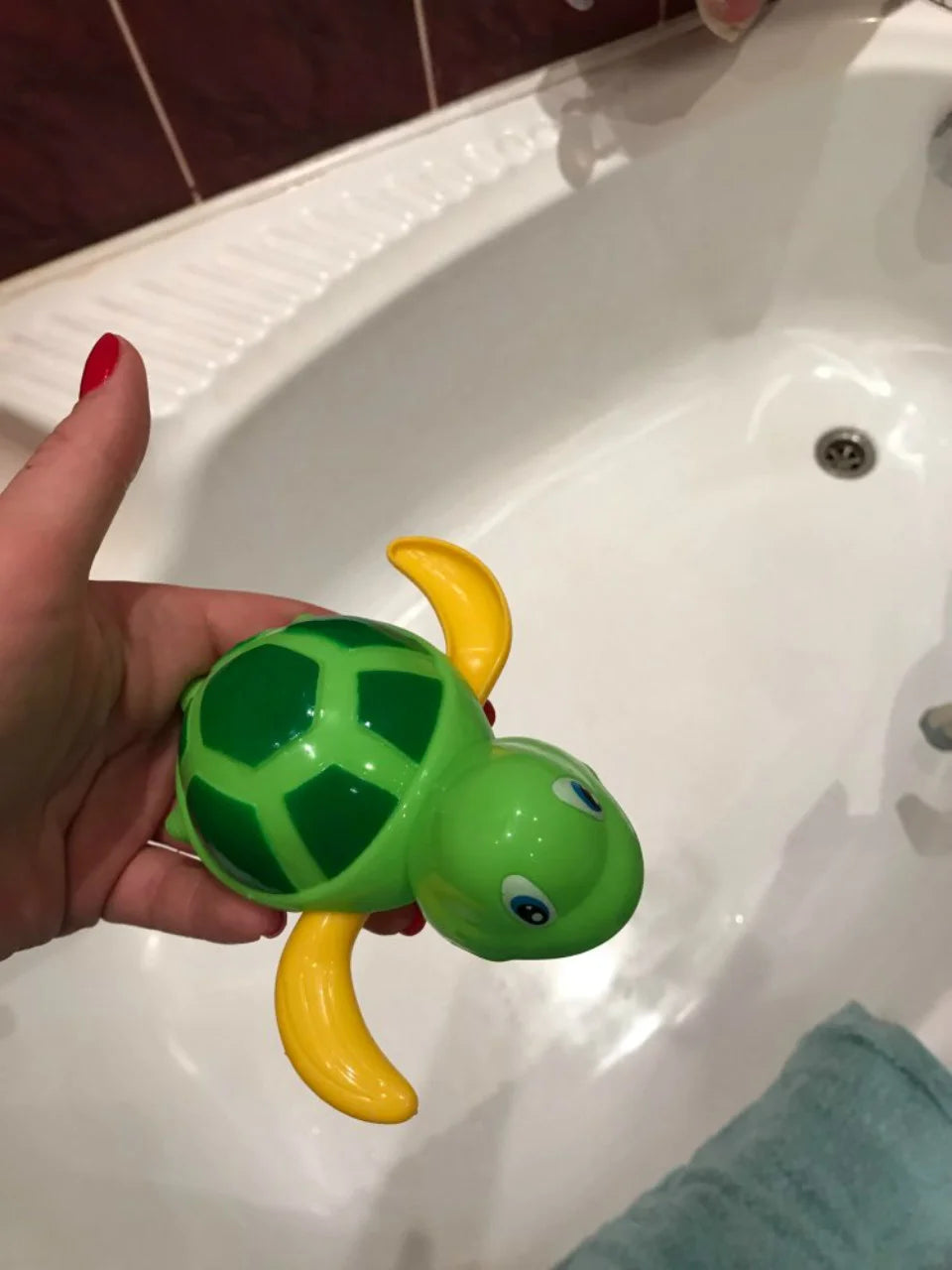 Cartoon Cute Tortoise Baby Water Bath Toys Classic Kids Infant Bathroom Mini Colorful Soft Floating Animals Figure Clockwork Toy