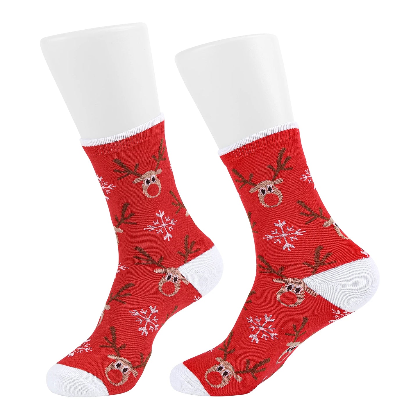12 Pair Women's Christmas Socks Cotton Knit Crew Xmas Socks for Girls Winter Cozy Funny Women Christmas Socks