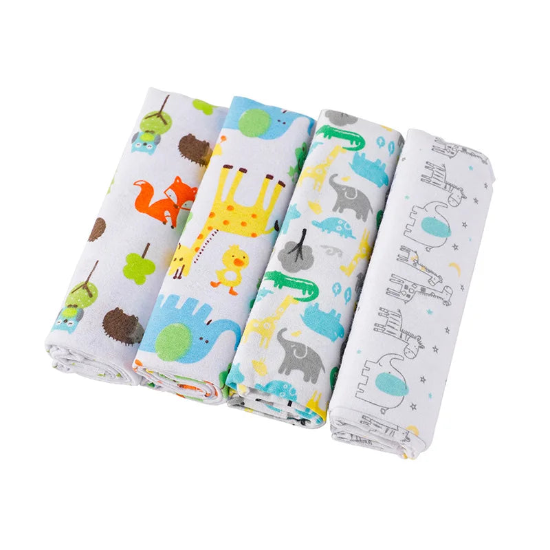 4Pcs/Lot 100% Cotton Muslin Flannel Baby Swaddles Soft Newborns Blankets Baby Blankets Newborn Muslin Diapers Baby Swaddle Wrap