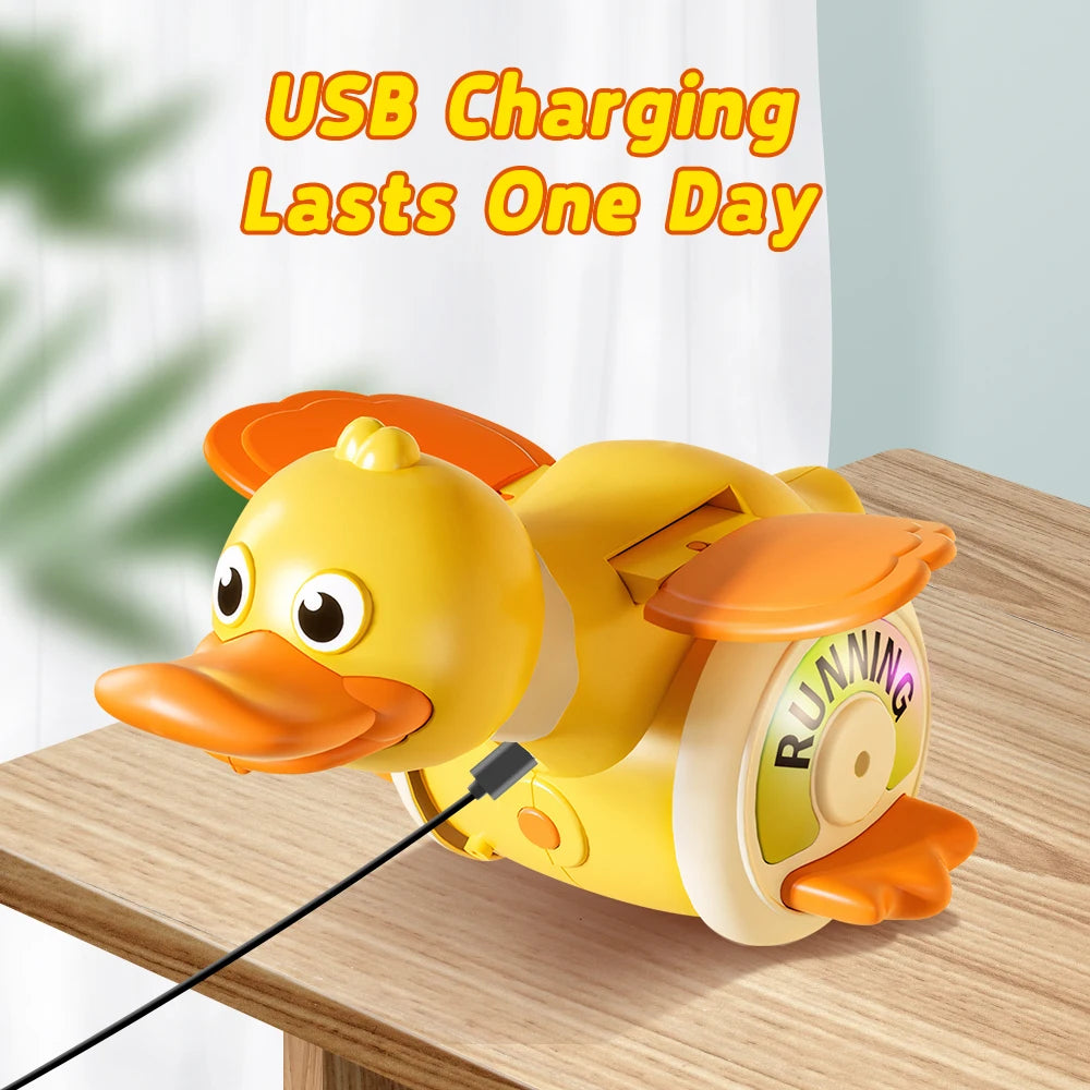 Baby Kids Toys 18 M+, Rechargeable Duck Crawling Toy With Light & Music, Increase Baby Tummy Time, Crawl Toy, Sensory Activity