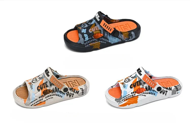 Summer Beach Sandals Man Outdoor Comfortable Rubber Slippers for Men Pvc Sale 2024 Style Eva Low Price Clappers Trend Fun Shoes