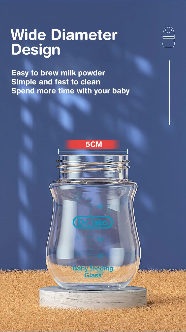 MAMIJOY 2PCS 90ML/160ML Baby Bottle Newborn Glass Bottles Anti-flatulence Milk Feeding Bottles Infant 0-3 Month BPA Free GB01＆02