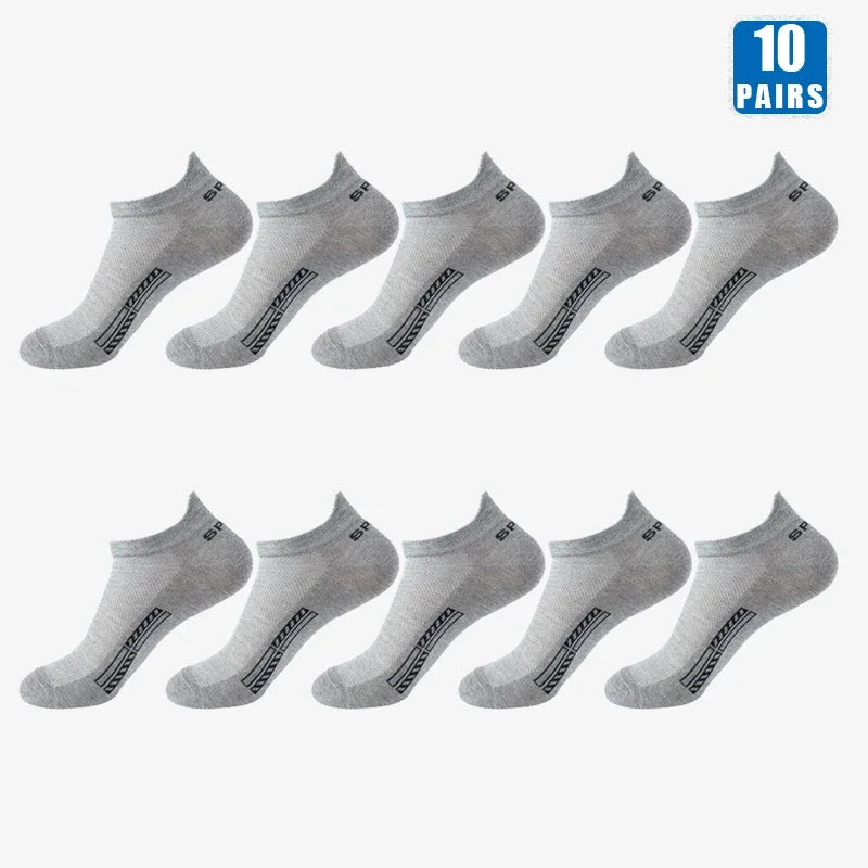 5/10 Pairs Cotton Men's Short Socks Crew Ankle Breathable Mesh Sports Casual Women Summer Low-Cut Thin Sock for Male