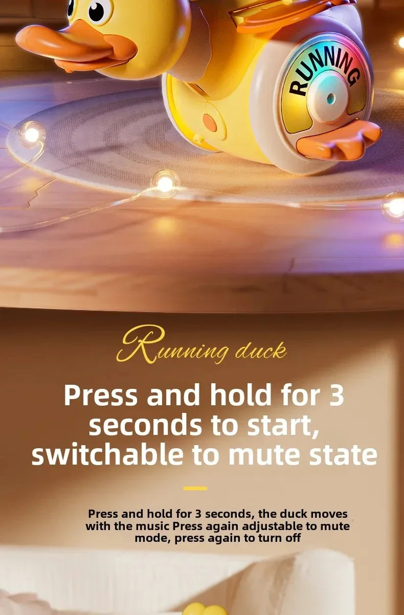 Infant Rotating Duck Baby Toy Sensory Crawling Dancing Running Tummy Time Learning Walking Gift for Boys & Girls