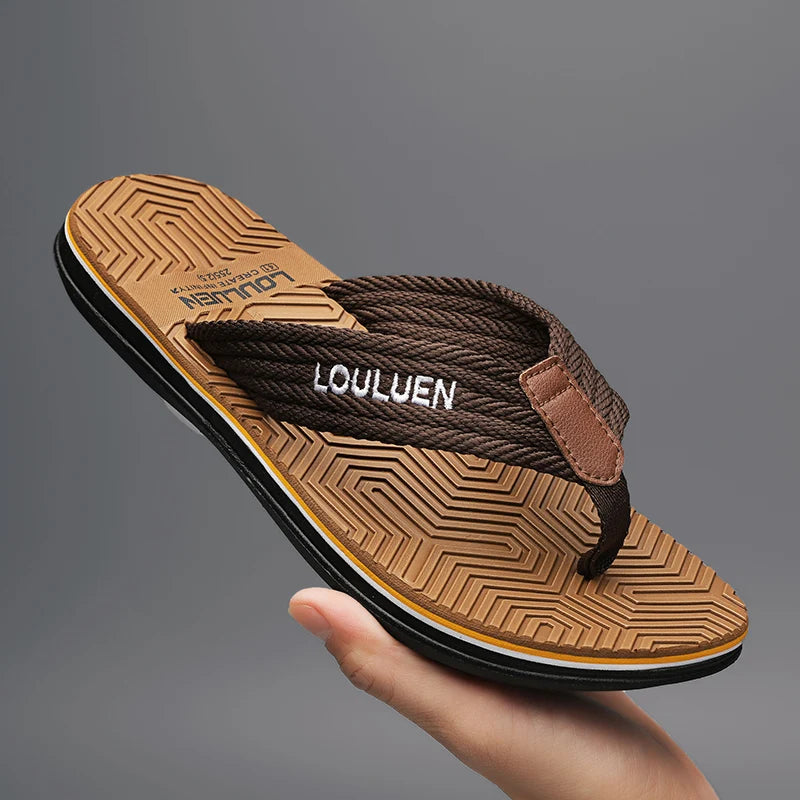 Fashion Green Flip Flops Man Slides Lightweight Soft Flat Slippers For Men Outdoor Non-Slip Beach Slippers Man Summer Flip Flops