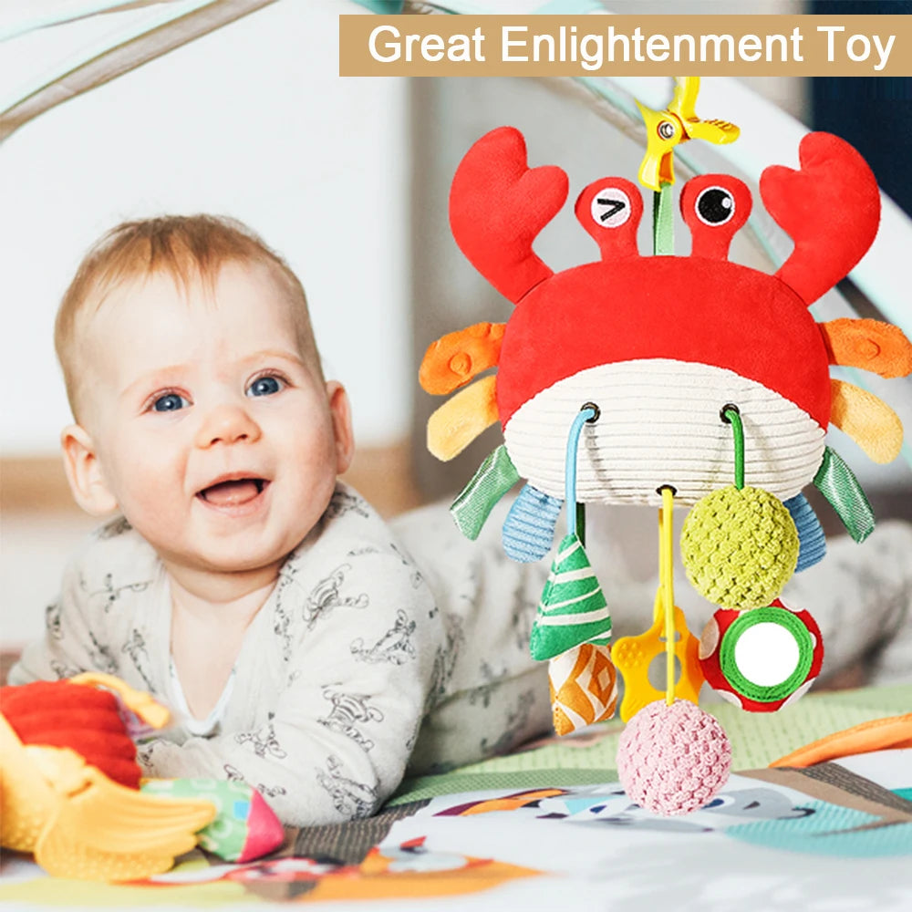 Silicone Crab Pull String Baby Teething Toy, Enhances Color Recognition, Hand-Eye Coordination, and Motor Skill, Birthday Gift