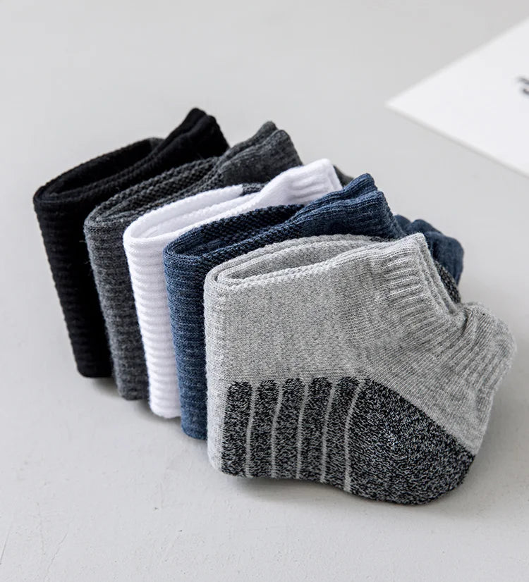 5 pairs of men's socks, cotton socks, anti odor and sweat absorbing sports socks