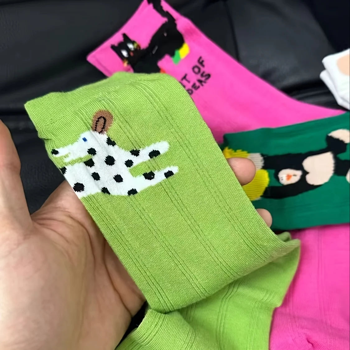 5 Pairs Cartoon Pattern Crew Socks For Men Women Are Comfortable And Breathable, Suitable For Gifts, Parties And Daily Wear