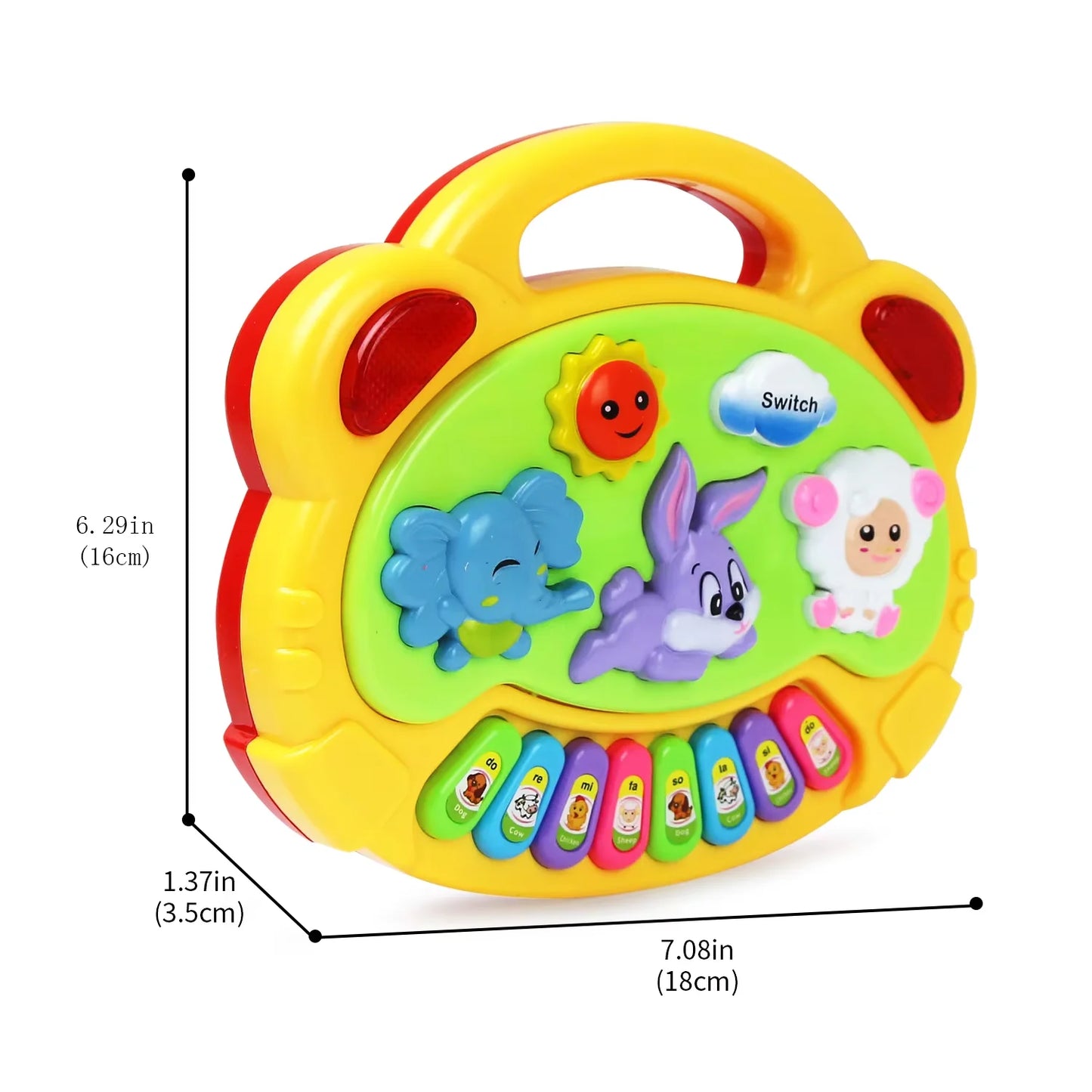 Kids Cartoon Piano Keyboard Game with Flashing Light Music Animal Sounds Baby Instrument Music Toys Educational Toys Kids Gifts