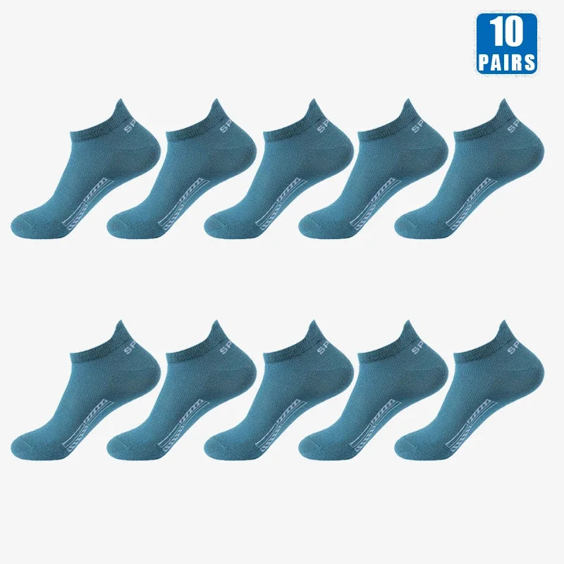 5/10 Pairs Cotton Men's Short Socks Crew Ankle Breathable Mesh Sports Casual Women Summer Low-Cut Thin Sock for Male