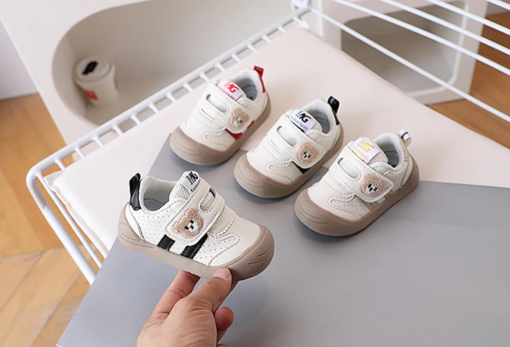 2025 Fashion Toddler Shoes For Baby PU Leather Infant Girl's Sneakers Soft-soled Ergonomics Newborn Boy's Sport Shoes First Step