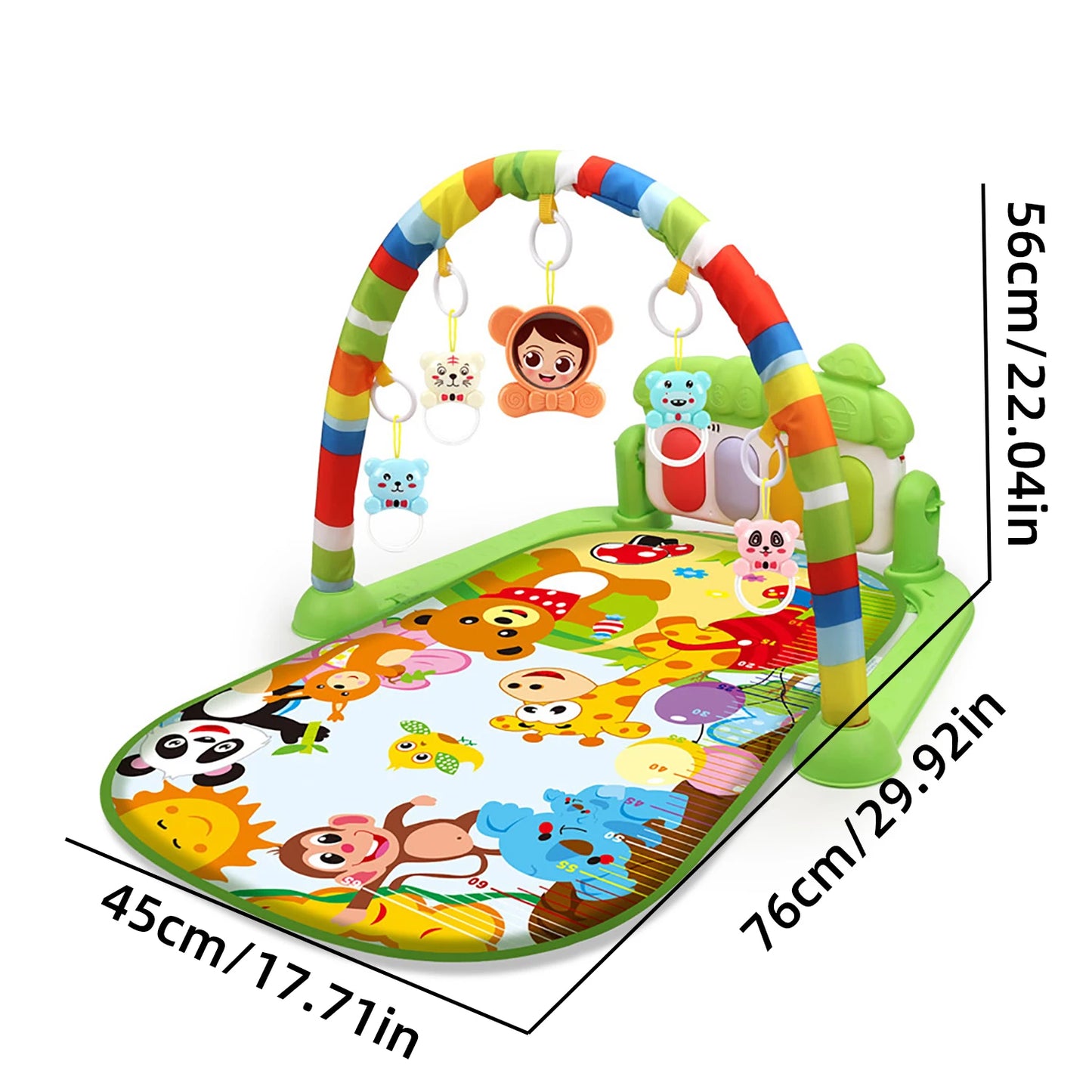 Multi functional fixed crawling pad for infants and young children toys, music lighting, and self-contained battery