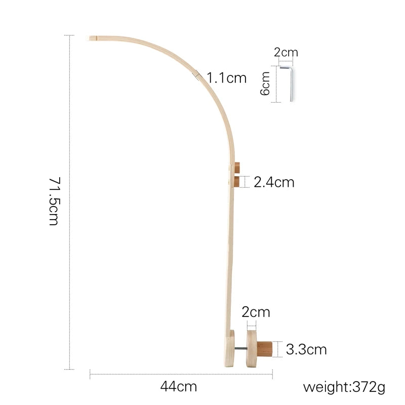 Baby Rattle Wooden Crib Mobile Bed Bell Toys Soft Felt Forest Animal Doll Toy Kid Stroller Comfort Crib Hanging Bracket Toy Gift